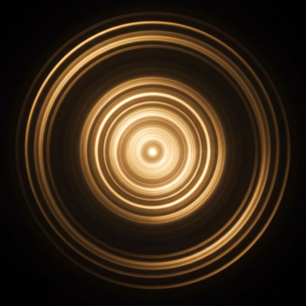 Representación abstracta de energía y equilibrio, luz cálida sobre fondo oscuro